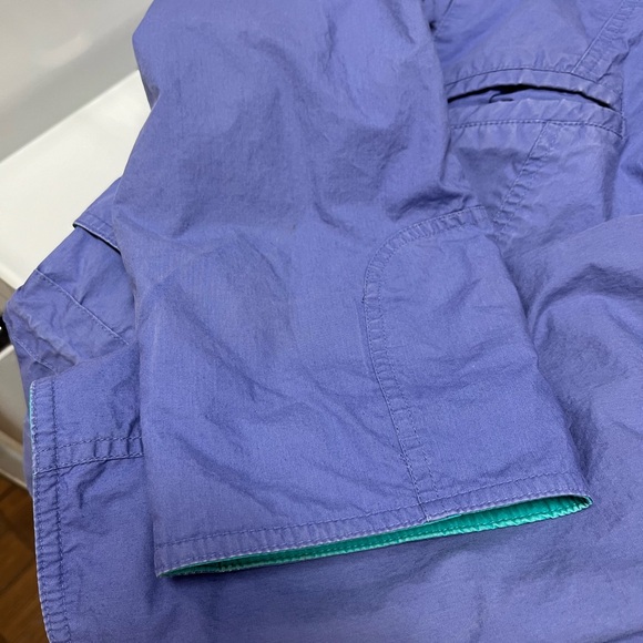 London Fog Women’s Windbreaker Sz Medium Purple/Green Drawstring Fully Lined - Picture 8 of 9